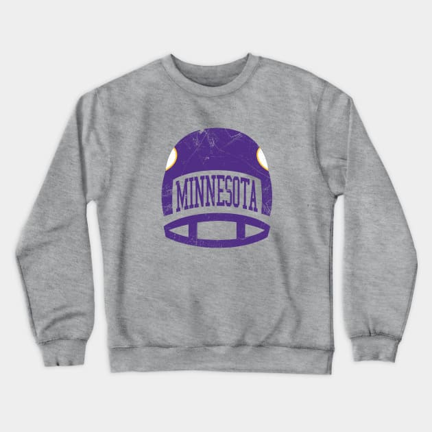 Minnesota Retro Helmet - White Crewneck Sweatshirt by KFig21